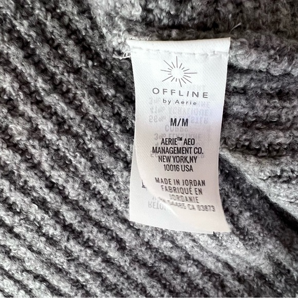 Aerie Offline‎ Twist Front Long Sleeve Ribbed Sweater Size Medium Comfy Lounge - Picture 7 of 8